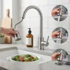 Küchenarmatur Gebürstetes Silber mit Ausziehbarer Brause – Produktbild-Vorschau 6
