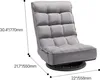 A grey floor chair with dimensions indicated by lines and text. Náhľad obrázku produktu