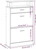 A line drawing of a white shoe cabinet with dimensions indicated by text and lines. Anteprima dell’immagine prodotto