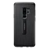 A black Samsung phone case with a kickstand is shown against a white background. Produktbild-Vorschau