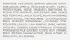 A list of ingredients for a product. Produktbild-Vorschau