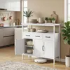 HOMCOM Dressoir met lades, 3 deuren en een open vak, wit Productafbeelding-voorbeeld 2