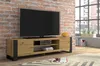 A modern living room with a TV stand against a brick wall. Podgląd zdjęcia produktu