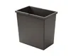 A dark gray rectangular trash can insert with horizontal ridges on its sides, shown from a slightly elevated front-left angle against a white background. Voir les images du produit