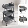 Sekey Rollwagen 35 cm breit Badezimmerregal mit 3 Ebenen Produktbild-Vorschau 4