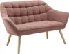 Sofa 2-Sitzer & Sessel - melierter Stoff - Rosa - CASERTA Produktbild-Vorschau 3