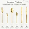 Deleca Amor Cubertería 72 Piezas para 12 Personas, Dorado, Vista previa de la imagen del producto 2