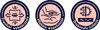 Three circular icons with Polish text and illustrations representing product features. Voir les images du produit