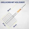 Best Sporting Grillkorb mit Holzgriff I 27 x 24 x 3 cm I Produktbild-Vorschau 2
