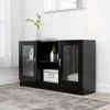 vidaXL Armoire vitrine noire 120x30,5x70 cm Bois composite Voir les images du produit 10