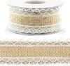 Juteband mit weißer Spitze 4cm x 5m Rolle natur braun weiß Produktbild-Vorschau 6