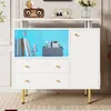 Buffet Merax avec portes coulissantes en verre à LED, Voir les images du produit 2