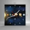 Wanduhr - Quadrat - Glasuhr - Kosmos Planet - 40x40cm - Produktbild-Vorschau 3