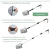 Instructions for assembling and extending a metal cat litter scoop with a telescopic handle. Produktbild-Vorschau
