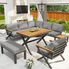 Set di mobili da giardino Merax con design a X e struttura Anteprima dell’immagine prodotto 3