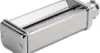 A close-up, studio shot of a silver pasta maker attachment. Produktbild-Vorschau