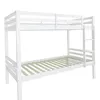 A white wooden bunk bed with a slatted base and a ladder on the side, shown against a white background. Anteprima dell’immagine prodotto