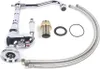 A collection of plumbing fixtures and accessories, including a faucet, hoses, and mounting hardware, laid out on a white background. Produktbild-Vorschau