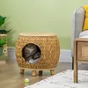 Pawhut Cave à chat en rotin 2 en 1 Design panier pour chat Voir les images du produit 2