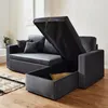sweeek - 3-Sitzer Ecksofa mit Samtbezug und Schlaffunktion Produktbild-Vorschau 5