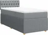 vidaXL Boxspringbett mit Matratze Hellgrau 90x200 cm Stoff Produktbild-Vorschau 1