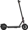 A side view of a black electric scooter against a white background. Produktbild-Vorschau