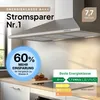 A kitchen scene featuring a modern range hood above a stovetop. Produktbild-Vorschau