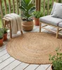 Handwebteppich - Ø 120 cm - Braun - Jute - rund Produktbild-Vorschau 2