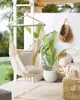 BELIANI Hängesessel Beige aus Buchenholz und Baumwolle Produktbild-Vorschau 2