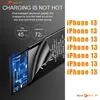 A close-up view of a smartphone battery with heat-resistant features and a list of compatible iPhones. Produktbild-Vorschau
