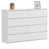 Kommode Weiß 8 Schubladen matt 140x34x100 cm extra groß Produktbild-Vorschau 2