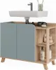 A bathroom vanity with a sink and storage cabinets. Náhled obrázku produktu