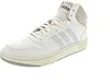 A white Adidas high-top sneaker with light purple stripes. Náhled obrázku produktu