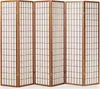 6 Panneaux Shoji Paravent Japonais Bois Brun Foncé Voir les images du produit 2