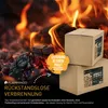 Close-up of burning wood with product boxes in the background. Produktbild-Vorschau