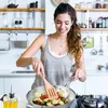 Wok Relaxdays, Ø 32 cm, acciaio inossidabile non rivestito, Anteprima dell’immagine prodotto 3