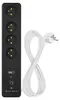 GoSmart prodlužovací kabel 2 m / 4 zásuvky / s vyp. / s USB / bílá-černá / PVC / 1,5 mm2 Náhled obrázku produktu