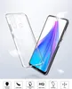 A clear phone case is shown next to a smartphone with a colorful wallpaper. Produktbild-Vorschau