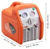 A front-facing studio shot of an orange and gray refrigeration recovery machine. Anteprima dell’immagine prodotto