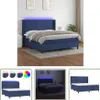 The Living Store Boxspringbett mit Matratze & LED Blau Produktbild-Vorschau 1
