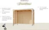 A wooden pavilion with descriptive text and a logo. Produktbild-Vorschau