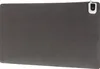 A dark gray heated desk mat with a white control unit on the top right corner, shown against a white background. Produktbild-Vorschau