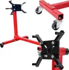 A collage of images showing a red engine stand with black components and wheels from different angles. Náhľad obrázku produktu