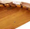 A close-up view of the edge of a wooden sun lounger with a beige cushion and wooden supports. Anteprima dell’immagine prodotto