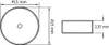Diagram showing the dimensions of a round sink. Produktbild-Vorschau