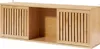 A wall-mounted shelf made of bamboo with two sliding doors. Produktbild-Vorschau