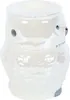 A white owl-shaped oil burner. Voir les images du produit