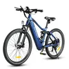 A blue electric mountain bike is shown against a white background. Produktbild-Vorschau