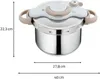 A pressure cooker with dimensions indicated. Anteprima dell’immagine prodotto