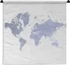 MuchoWow® Wandteppich Wandbehang Weltkarte - Blau - Produktbild-Vorschau 1